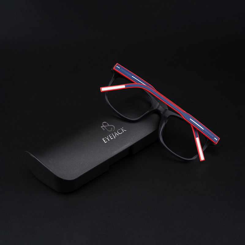 Eyejack Rush Matt Black Square Eyeglasses for Men & Women (1005CL677-C3)
