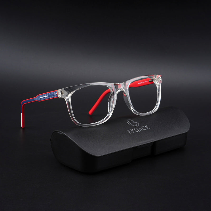 Eyejack Rush Transparent Square Eyeglasses for Men & Women (1005CL678-C4)