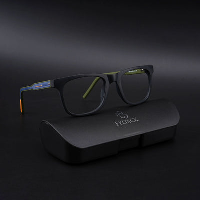 Eyejack Rush Matt Black Square Eyeglasses for Men & Women (1005CL679-C5)
