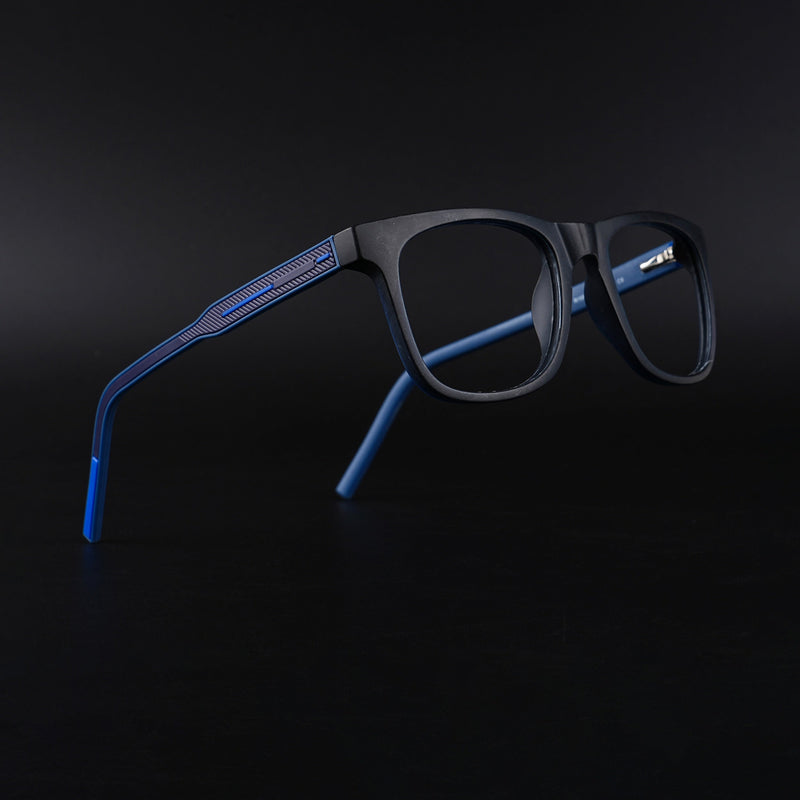 Eyejack Rush Navy Blue Square Eyeglasses for Men & Women (1005CL682-C8)