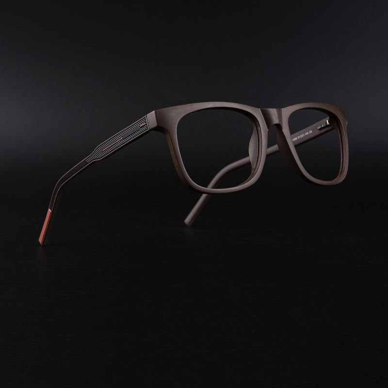 Eyejack Rush Matt Brown Square Eyeglasses for Men & Women (1005CL684-C10)