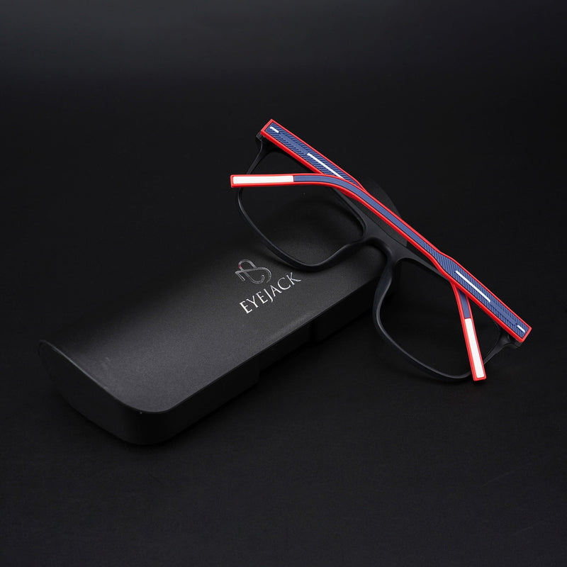 Eyejack Rush Matt Black Square Eyeglasses for Men & Women (1006CL687-C3)