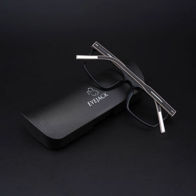 Eyejack Rush Matt Black Square Eyeglasses for Men & Women (1007CL695-C1)