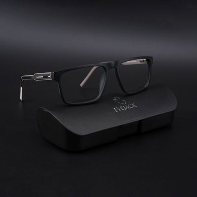 Eyejack Rush Matt Black Square Eyeglasses for Men & Women (1007CL695-C1)