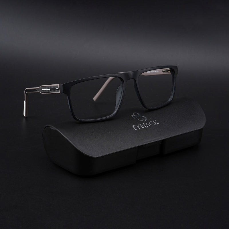 Eyejack Rush Matt Black Square Eyeglasses for Men & Women (1007CL695-C1)
