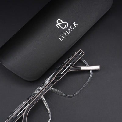Eyejack Rush Transparent Square Eyeglasses for Men & Women (1007CL696-C2)