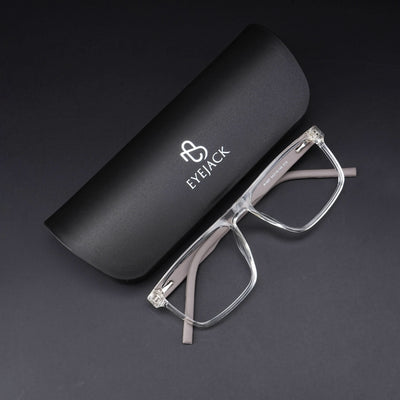 Eyejack Rush Transparent Square Eyeglasses for Men & Women (1007CL696-C2)