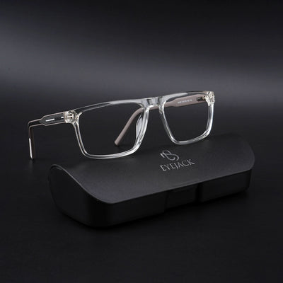 Eyejack Rush Transparent Square Eyeglasses for Men & Women (1007CL696-C2)