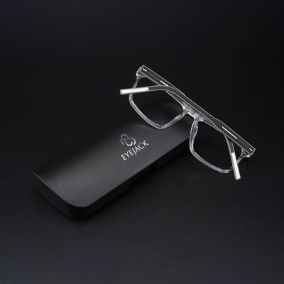 Eyejack Rush Transparent Square Eyeglasses for Men & Women (1007CL696-C2)
