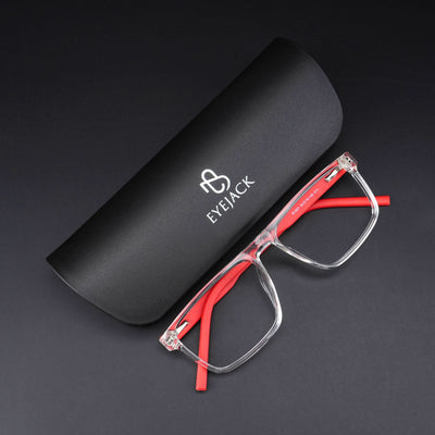 Eyejack Rush Transparent Square Eyeglasses for Men & Women (1007CL698-C4)
