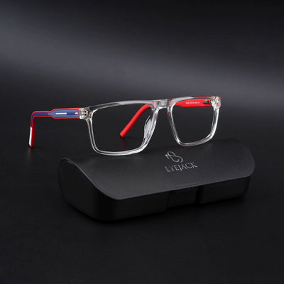Eyejack Rush Transparent Square Eyeglasses for Men & Women (1007CL698-C4)