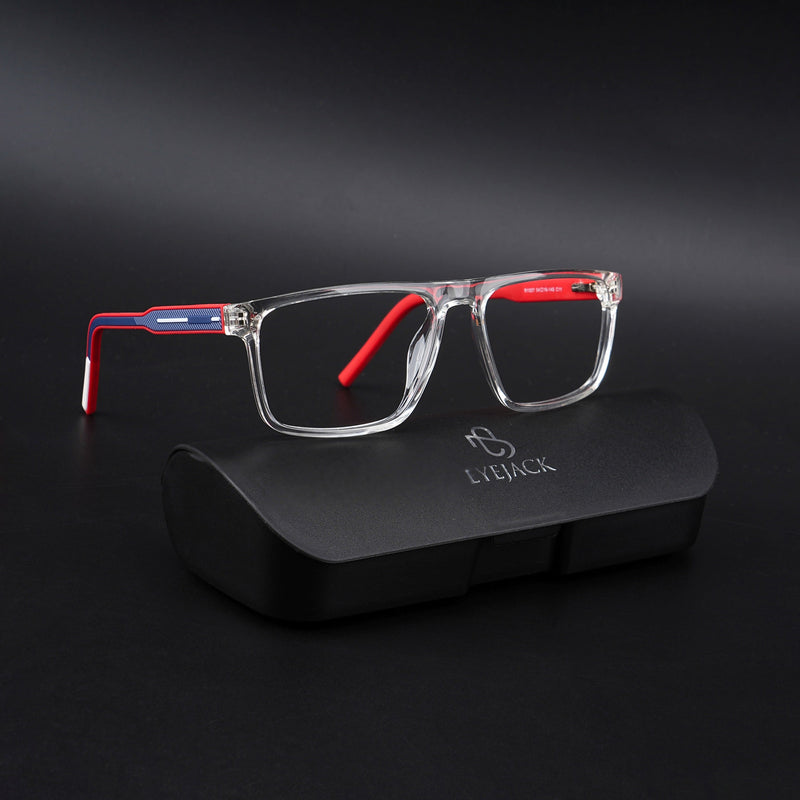 Eyejack Rush Transparent Square Eyeglasses for Men & Women (1007CL698-C4)