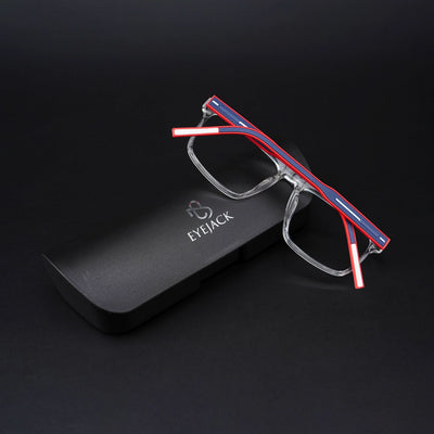 Eyejack Rush Transparent Square Eyeglasses for Men & Women (1007CL698-C4)