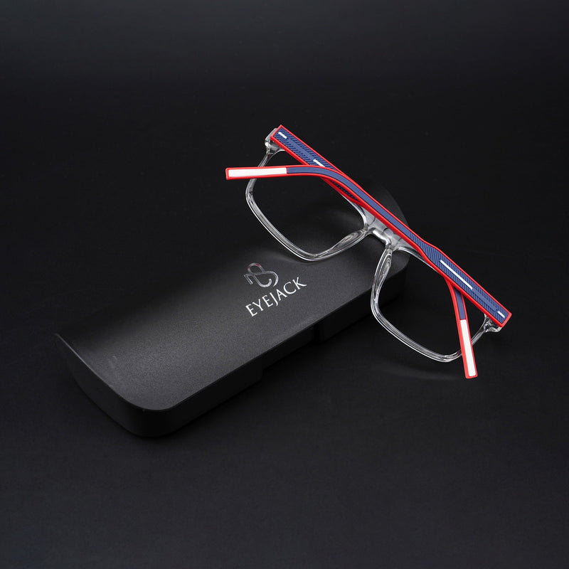 Eyejack Rush Transparent Square Eyeglasses for Men & Women (1007CL698-C4)