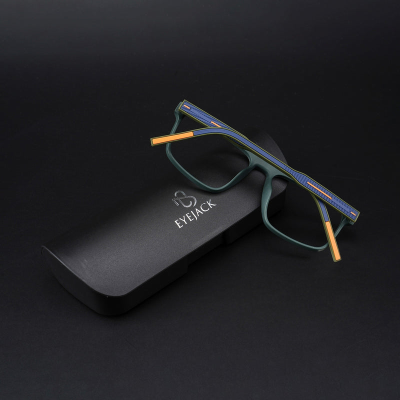Eyejack Rush Green Square Eyeglasses for Men & Women (1007CL700-C6)