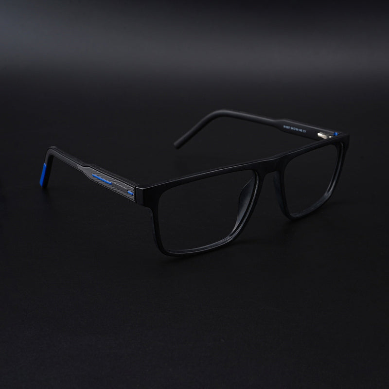 Eyejack Rush Matt Black Square Eyeglasses for Men & Women (1007CL701-C7)