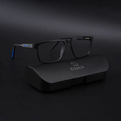 Eyejack Rush Matt Black Square Eyeglasses for Men & Women (1007CL701-C7)