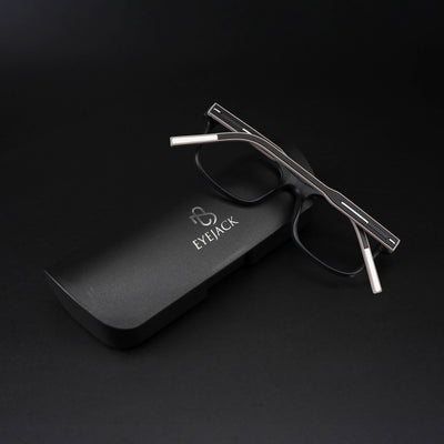 Eyejack Rush Matt Black Square Eyeglasses for Men & Women (1008CL705-C1)