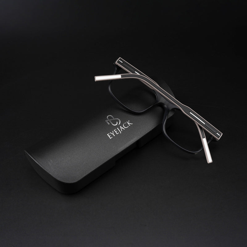 Eyejack Rush Matt Black Square Eyeglasses for Men & Women (1008CL705-C1)
