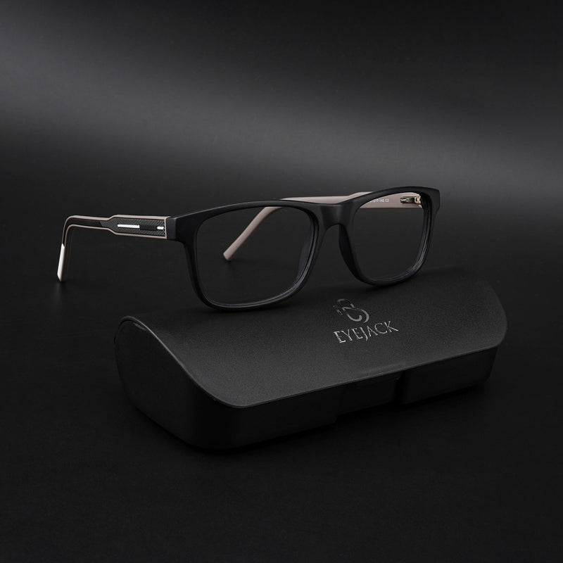 Eyejack Rush Matt Black Square Eyeglasses for Men & Women (1008CL705-C1)