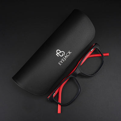 Eyejack Rush Navy Blue Square Eyeglasses for Men & Women (1008CL707-C3)