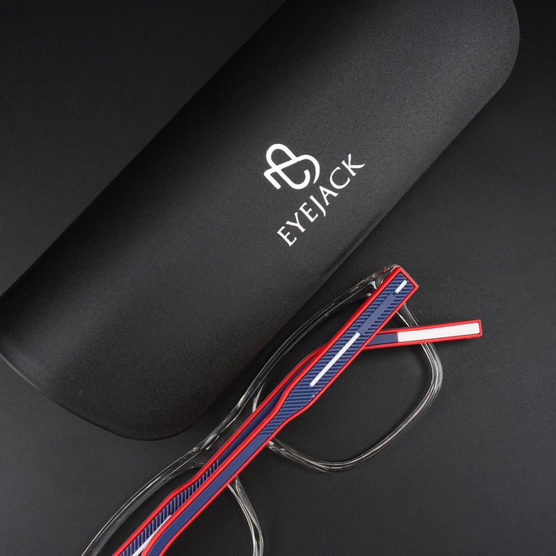 Eyejack Rush Transparent Square Eyeglasses for Men & Women (1008CL708-C4)
