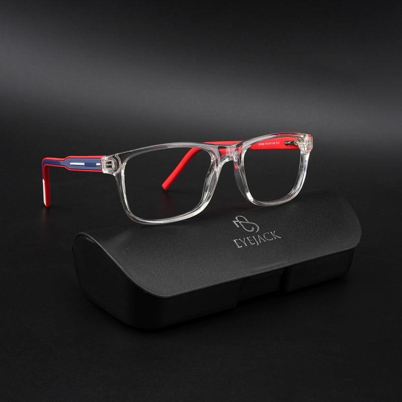 Eyejack Rush Transparent Square Eyeglasses for Men & Women (1008CL708-C4)