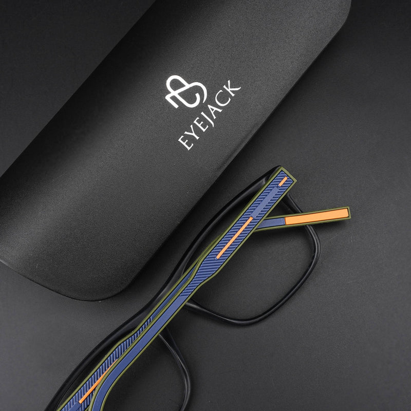 Eyejack Rush Matt Black Square Eyeglasses for Men & Women (1008CL709-C5)