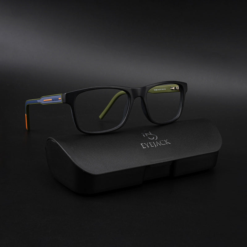 Eyejack Rush Matt Black Square Eyeglasses for Men & Women (1008CL709-C5)