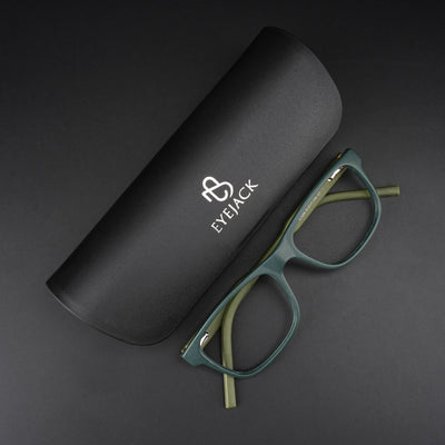 Eyejack Rush Green Square Eyeglasses for Men & Women (1008CL710-C6)