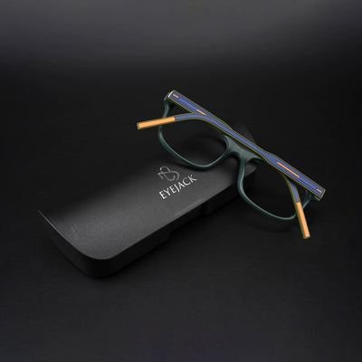 Eyejack Rush Green Square Eyeglasses for Men & Women (1008CL710-C6)