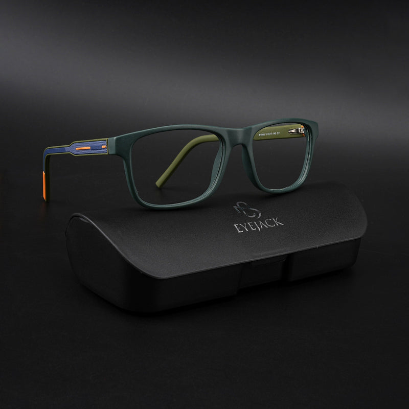 Eyejack Rush Green Square Eyeglasses for Men & Women (1008CL710-C6)