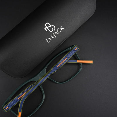 Eyejack Rush Green Square Eyeglasses for Men & Women (1008CL710-C6)