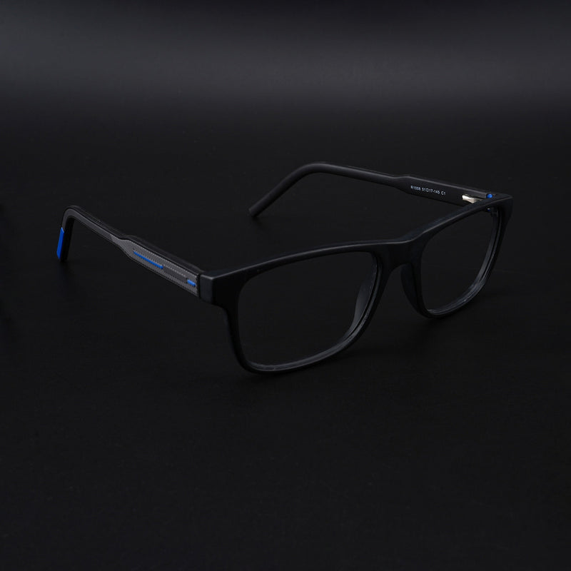Eyejack Rush Matt Black Square Eyeglasses for Men & Women (1008CL711-C7)