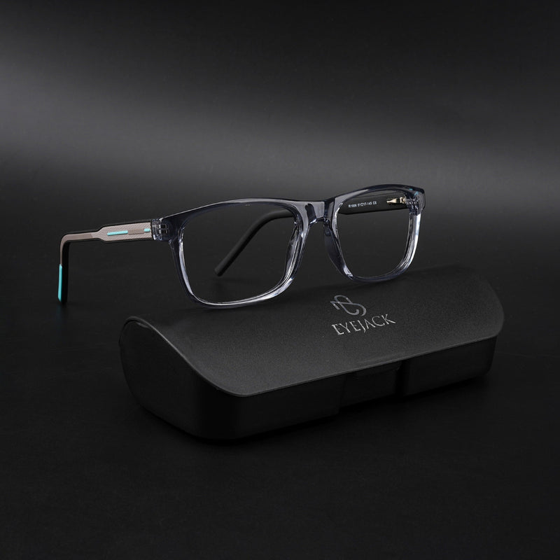 Eyejack Rush Grey Square Eyeglasses for Men & Women (1008CL713-C9)