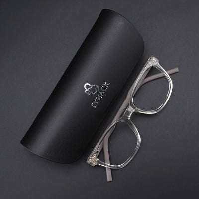 Eyejack Rush Transparent Square Eyeglasses for Men & Women (1009CL716-C2)