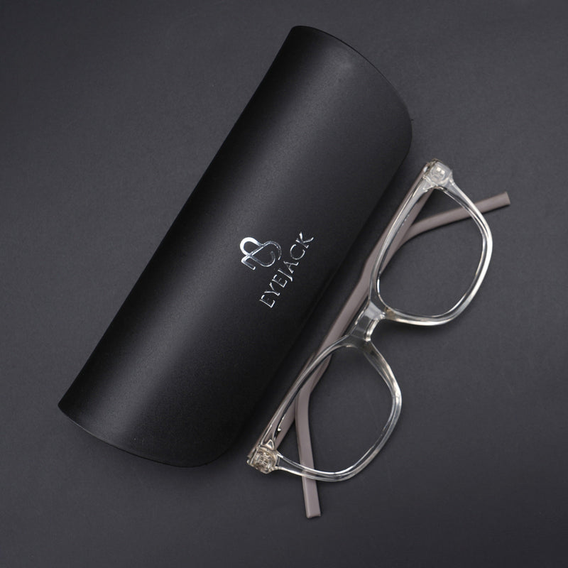 Eyejack Rush Transparent Square Eyeglasses for Men & Women (1009CL716-C2)