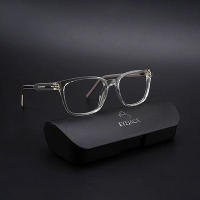 Eyejack Rush Transparent Square Eyeglasses for Men & Women (1009CL716-C2)