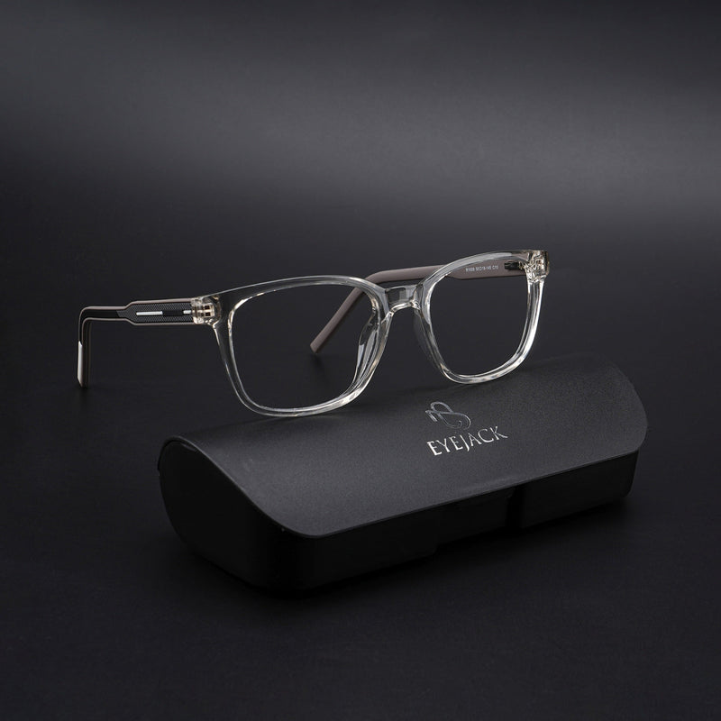 Eyejack Rush Transparent Square Eyeglasses for Men & Women (1009CL716-C2)