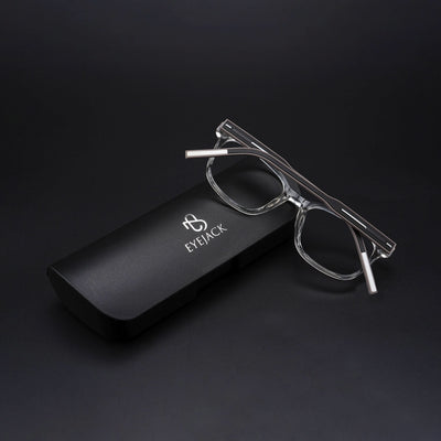 Eyejack Rush Transparent Square Eyeglasses for Men & Women (1009CL716-C2)