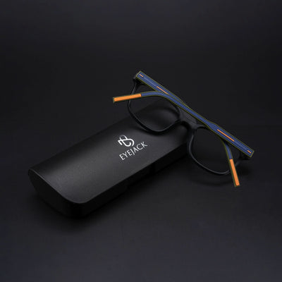 Eyejack Rush Matt Black Square Eyeglasses for Men & Women (1009CL719-C5)