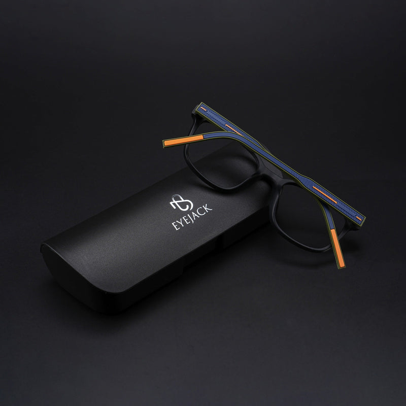 Eyejack Rush Matt Black Square Eyeglasses for Men & Women (1009CL719-C5)