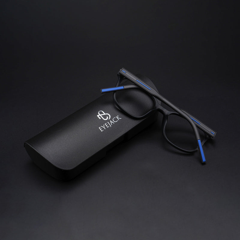 Eyejack Rush Matt Black Square Eyeglasses for Men & Women (1009CL721-C7)