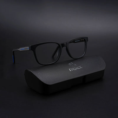 Eyejack Rush Matt Black Square Eyeglasses for Men & Women (1009CL721-C7)