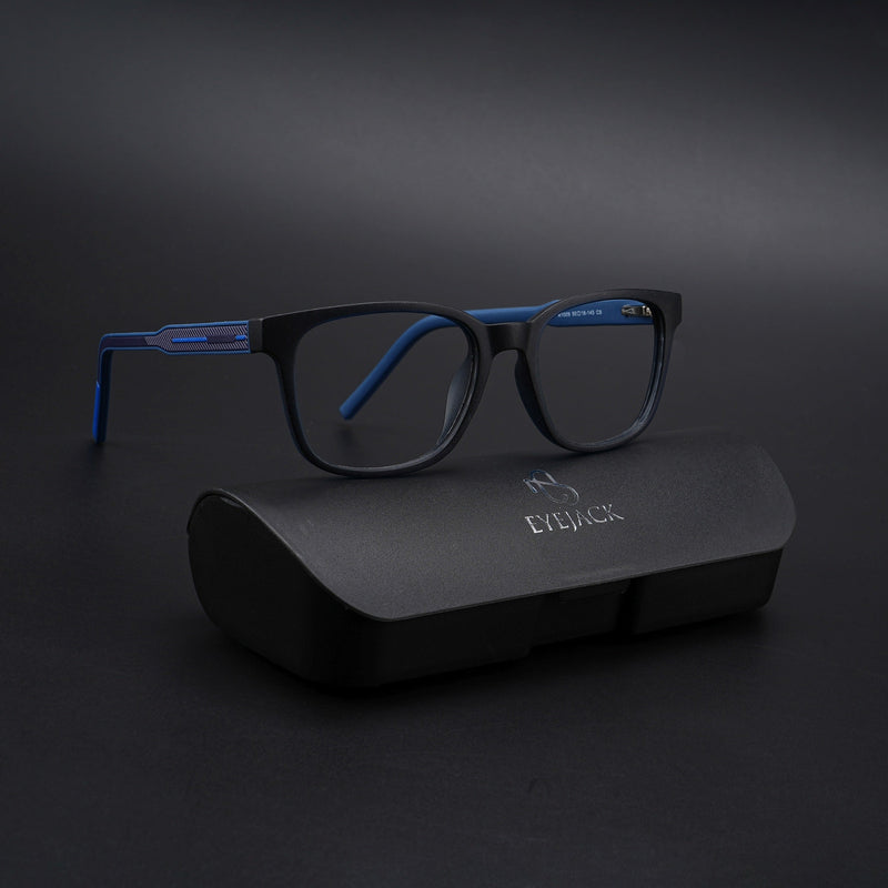 Eyejack Rush Navy Blue Square Eyeglasses for Men & Women (1009CL722-C8)