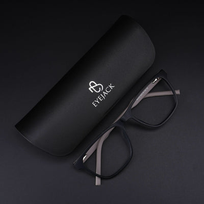Eyejack Rush Matt Black Square Eyeglasses for Men & Women (1010CL725-C1)