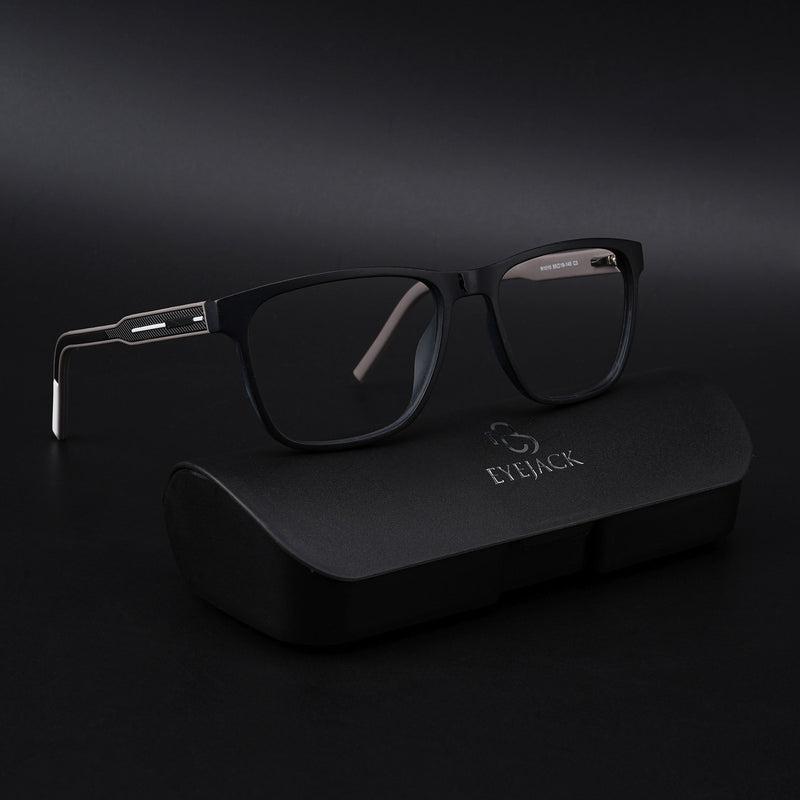 Eyejack Rush Matt Black Square Eyeglasses for Men & Women (1010CL725-C1)