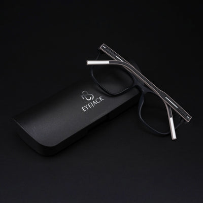 Eyejack Rush Matt Black Square Eyeglasses for Men & Women (1010CL725-C1)