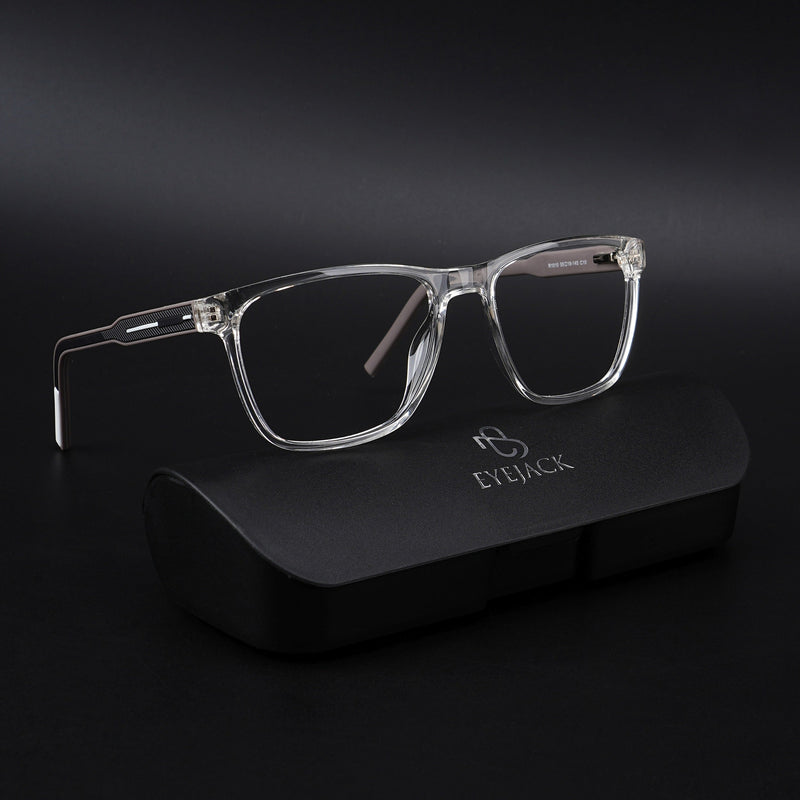 Eyejack Rush Transparent Square Eyeglasses for Men & Women (1010CL726-C2)