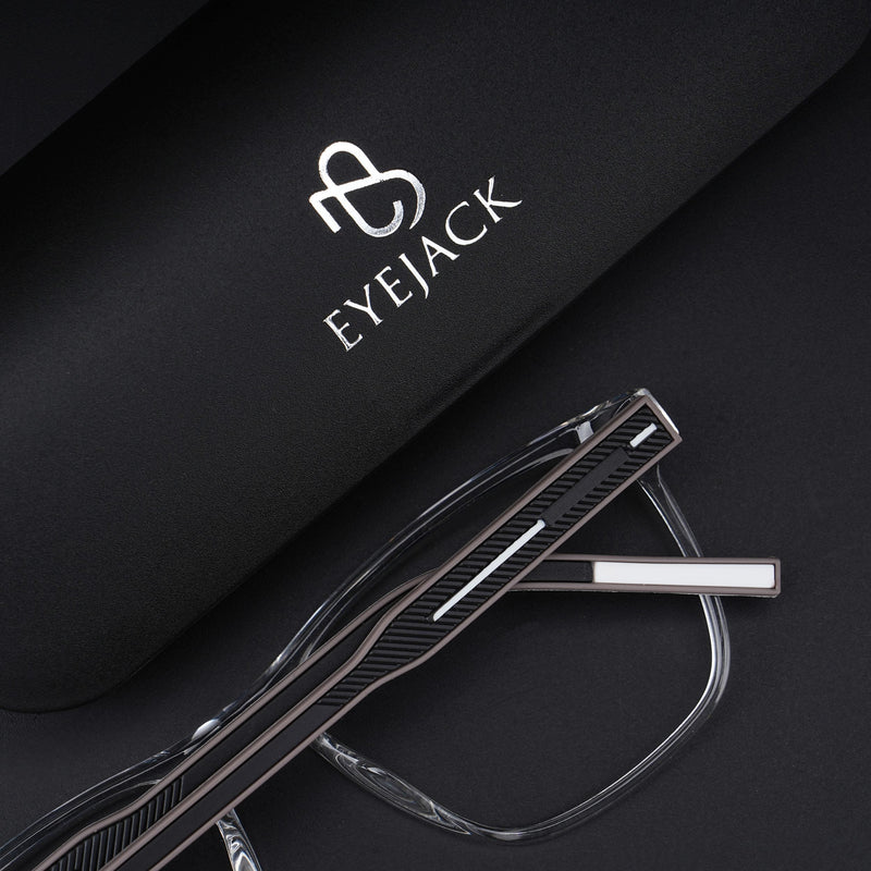 Eyejack Rush Transparent Square Eyeglasses for Men & Women (1010CL726-C2)